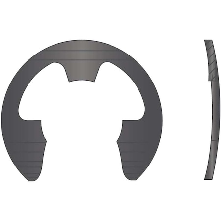 Rotor Clip External-E E-Clip, Steel Black Phosphate Finish, 0.219 in Shaft Dia BSE-021